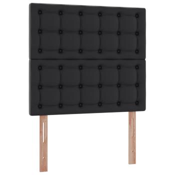 Bett mit Stauraum und LED Schwarz 100 x 200 cm Kunstleder