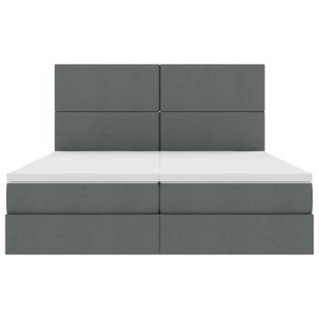 Bett mit LED-Lichtleisten Dunkelgrau 180 x 200 cm Stoff