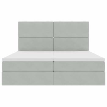 Bett mit LED-Lichtleisten Hellgrau 180 x 200 cm Samt