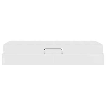 Aufbewahrungsbett mit Matratze mit Matratze 2 pcs Weiß Leder