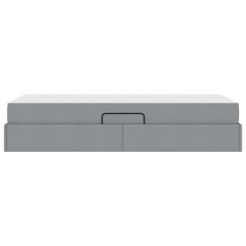 Aufbewahrungsbett mit Matratze Hellgrau 90 x 200 cm Polyester