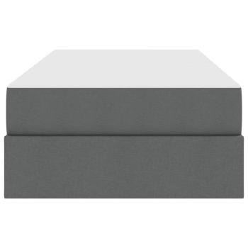 Aufbewahrungsbett mit Matratze Dunkelgrau 90 x 200 cm Polyester