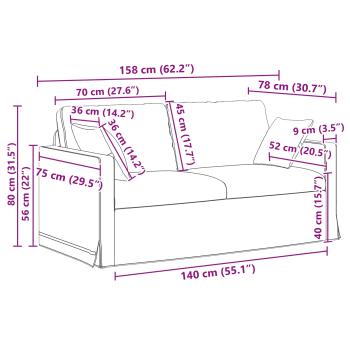 Sofa 2 pcs Blau 158 x 78 x 80 cm Samt