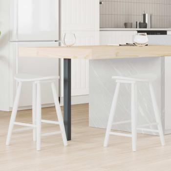 ARDEBO.de - Esszimmerstühle 2 pcs Weiß 46 x 37 x 63 cm Massives Gummiholz