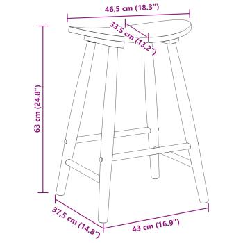 Esszimmerstühle 2 pcs Weiß 46 x 37 x 63 cm Massives Gummiholz