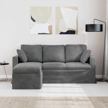 Sofa Dunkelgrau 198 x 134 x 80 cm Samt