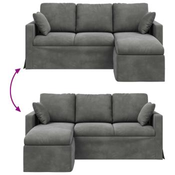 Sofa Dunkelgrau 198 x 134 x 80 cm Samt