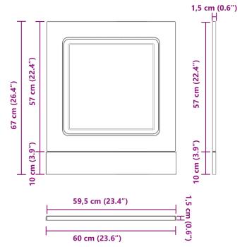 Küchenschrank Kalmar Schwarz Eichen-Optik 60 x 1,5 x 67 cm