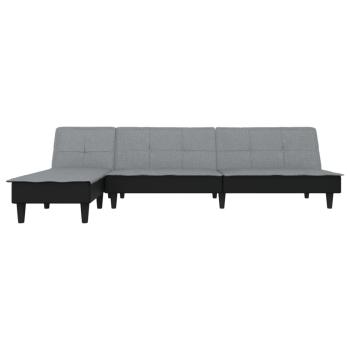 Schlafsofa in L-Form Hellgrau 255x140x70 cm Stoff