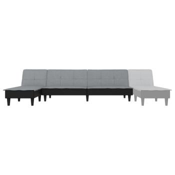 Schlafsofa in L-Form Hellgrau 255x140x70 cm Stoff