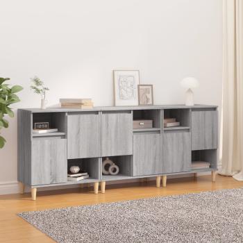 ARDEBO.de - Sideboards 3 Stk. Grau Sonoma 60x35x70 cm Holzwerkstoff