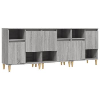Sideboards 3 Stk. Grau Sonoma 60x35x70 cm Holzwerkstoff