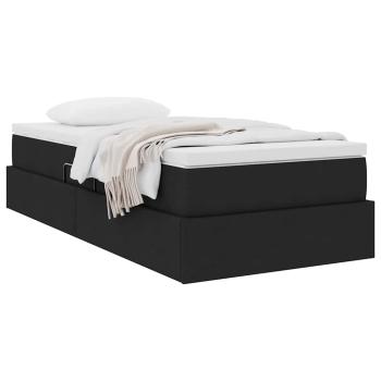 Aufbewahrungsbett mit Matratze Schwarz 90 x 190 cm Polyester