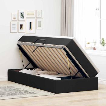 Aufbewahrungsbett mit Matratze Schwarz 90 x 190 cm Polyester