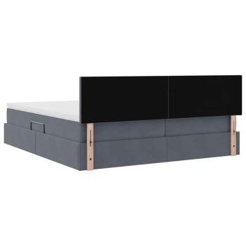 Aufbewahrungsbett mit Matratze Dunkelgrau 90 x 200 cm