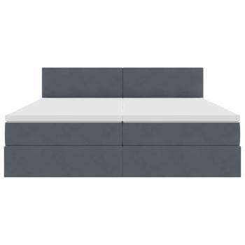 Bett mit LED-Lichtleisten Dunkelgrau 180 x 200 cm Samt