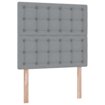 Aufbewahrungsbett mit Matratze Hellgrau 90 x 190 cm Polyester