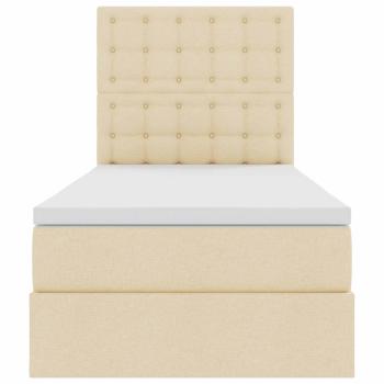 Aufbewahrungsbett mit Matratze Creme 90 x 190 cm Polyester
