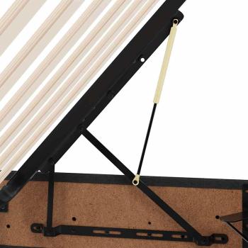 Aufbewahrungsbett mit Matratze Schwarz 90 x 190 cm Polyester