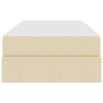 Aufbewahrungsbett mit Matratze Creme 90 x 190 cm Polyester