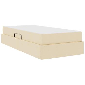 Aufbewahrungsbett mit Matratze Creme 90 x 190 cm Polyester