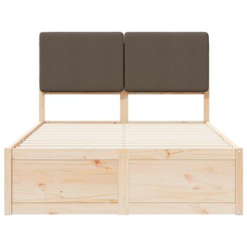 Bettgestell mit gepolstertem Kopfteil Taupe 120 x 190 cm