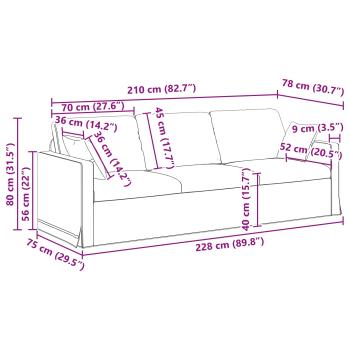 Sofa 2 pcs Rosa 228 x 78 x 80 cm Samt
