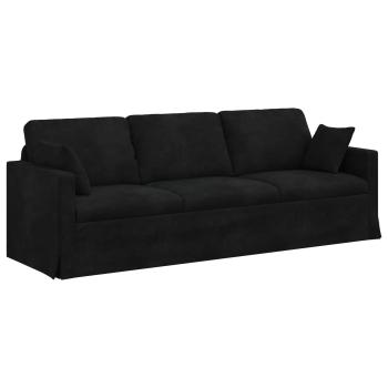 Sofa 2 pcs Schwarz 228 x 78 x 80 cm Samt