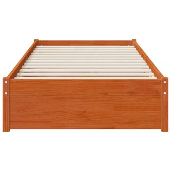 Bettrahmen mit Schubladen 3 pcs Wachsbraun Kiefernholz