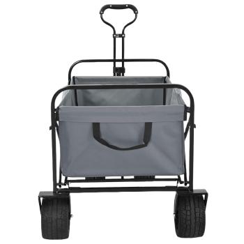 Klapp-Handwagen Grau 89 x 63 x 96 cm Stahl und Oxford-Stoff