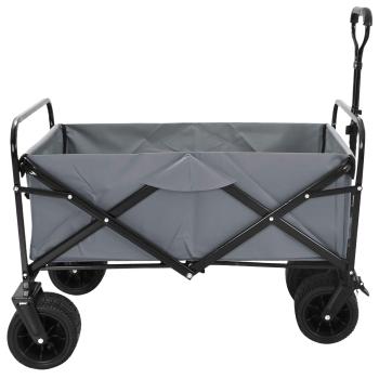 Klapp-Handwagen Grau 89 x 63 x 96 cm Stahl und Oxford-Stoff