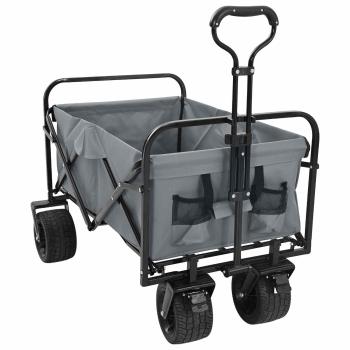 Klapp-Handwagen Grau 89 x 63 x 96 cm Stahl und Oxford-Stoff