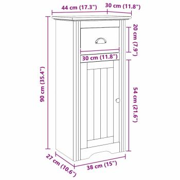 Badezimmerschrank BODO Honigbraun 44 x 30 x 90 cm Holzwerkstoff