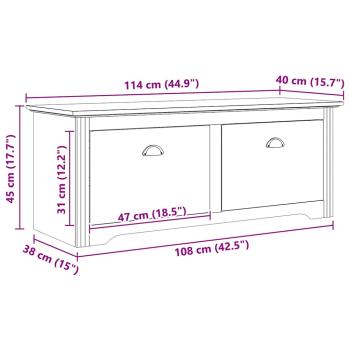 Flurbank BODO Honigbraun 118 x 40 x 50 cm Holzwerkstoff