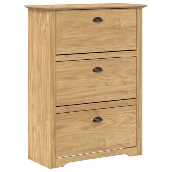 ARDEBO.de - Schuhregal BODO Honigbraun 80 x 35 x 118 cm Holzwerkstoff