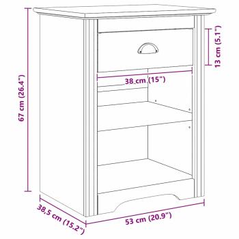Nachttisch BODO Honigbraun 53 x 38,5 x 67 cm Holzwerkstoff