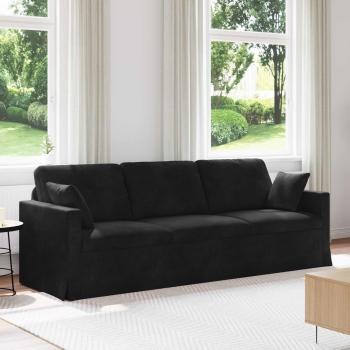 ARDEBO.de - Sofa Schwarz 228 x 78 x 80 cm Samt