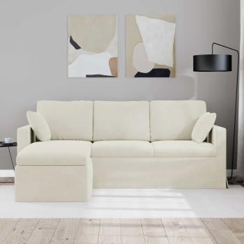 Sofa Creme 198 x 134 x 80 cm Samt