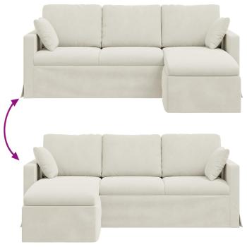 Sofa Creme 198 x 134 x 80 cm Samt