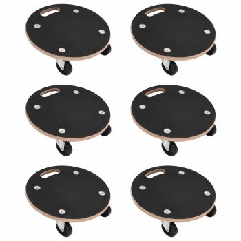 Transportwagen 6 pcs Grau Sperrholz