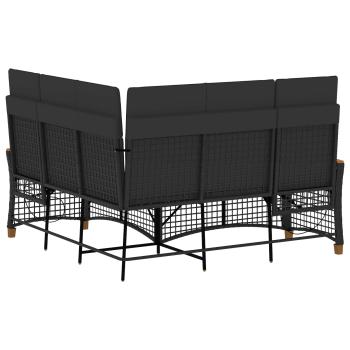 Garten Liegesofa Set Schwarz 164 x 164 x 112 cm Poly-Rattan