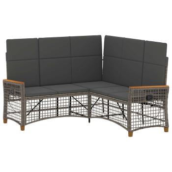 Garten Liegesofa Set Grau und Dunkelgrau 164 x 164 x 112 cm