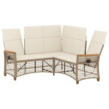 Garten Liegesofa Set Beige und Cremeweiß 164 x 164 x 112 cm