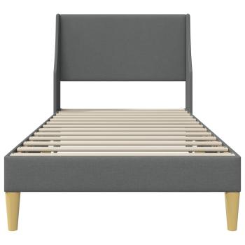 Bettrahmen mit Kopfteil Dunkelgrau 100 x 200 cm Stoff