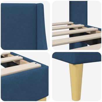 Bettrahmen mit Kopfteil Blau 100 x 200 cm Stoff