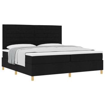 Boxspringbett mit Matratze Schwarz 200 x 200 cm Stoff