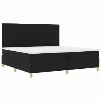 Boxspringbett mit Matratze Schwarz 200 x 200 cm Stoff