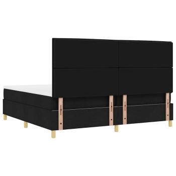 Boxspringbett mit Matratze Schwarz 200 x 200 cm Stoff