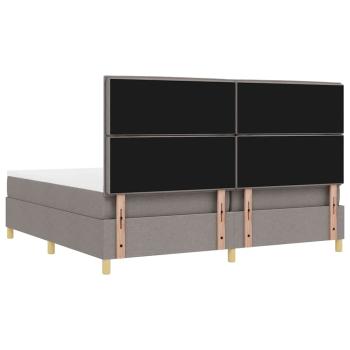 Boxspringbett mit Matratze Taupe 200 x 200 cm Stoff