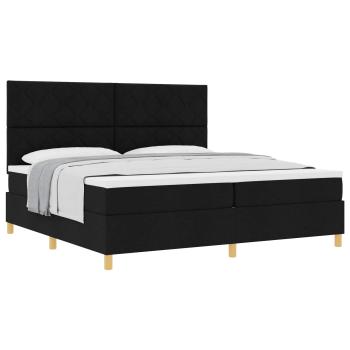 Boxspringbett mit Matratze Schwarz 200 x 200 cm Stoff